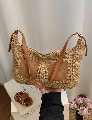 Boho Straw Shoulder Bag - DippedShop Wholesale - #6035