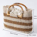 Retro Wood Bead Large Capacity Woven Tote Bag 6W10BBG1411