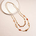 Double Layer Beaded Necklace - DippedShop Wholesale - #6835