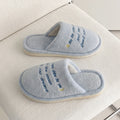 Simple Letter Embroidery Plush Non-Slip Warm Slippers 6W8FSP286