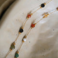 Boho Colorful Stone Bead Chain Necklace 6W6JNC1069