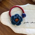 Refined Color Block Knit Flower Bead Hair Tie MK2BLW6W6HHT20