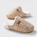 Vintage Plaid Fleece-Lined Indoor Slippers 6W8FSP287