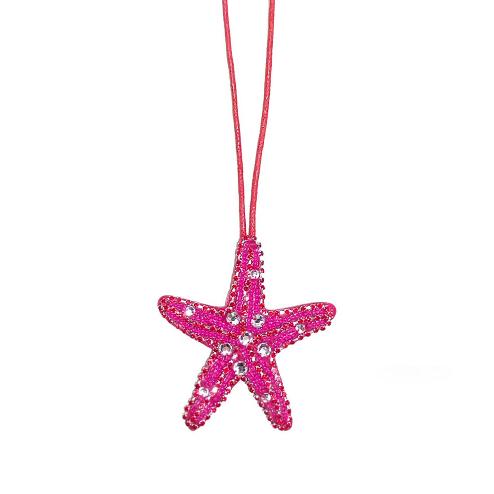 Chic Pearl Rhinestones Starfish Pendant Keychain 6W10BBC805
