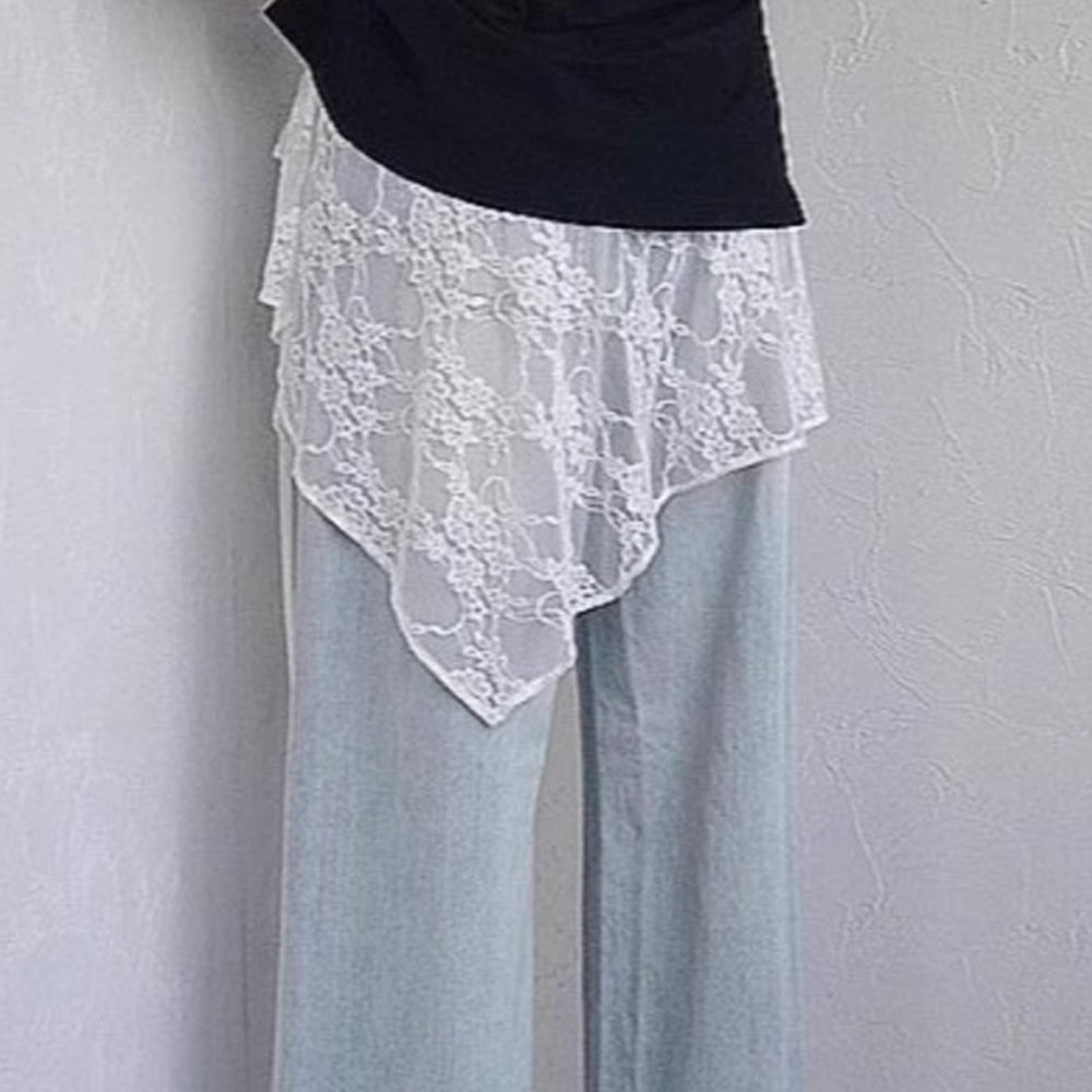 Elegant Asymmetrical Lace Tie-Waist Hip Scarf 6W1SL42