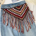 Boho-Style Hollow Tassel Skirt Belt 6W6JBT239