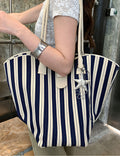 Minimalist Striped Large Capacity Tote Bag 6W10BBG1368