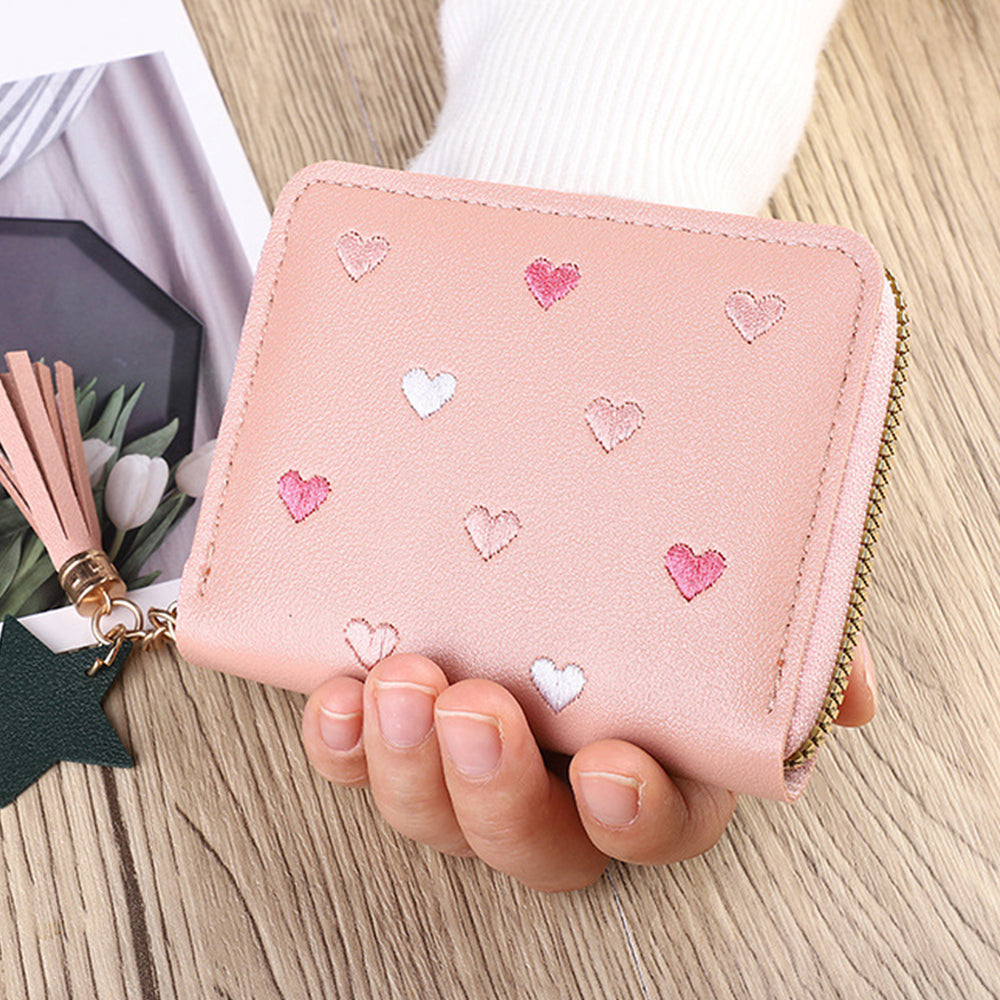Heart Embroidery Coin Purse - DippedShop Wholesale - #0723