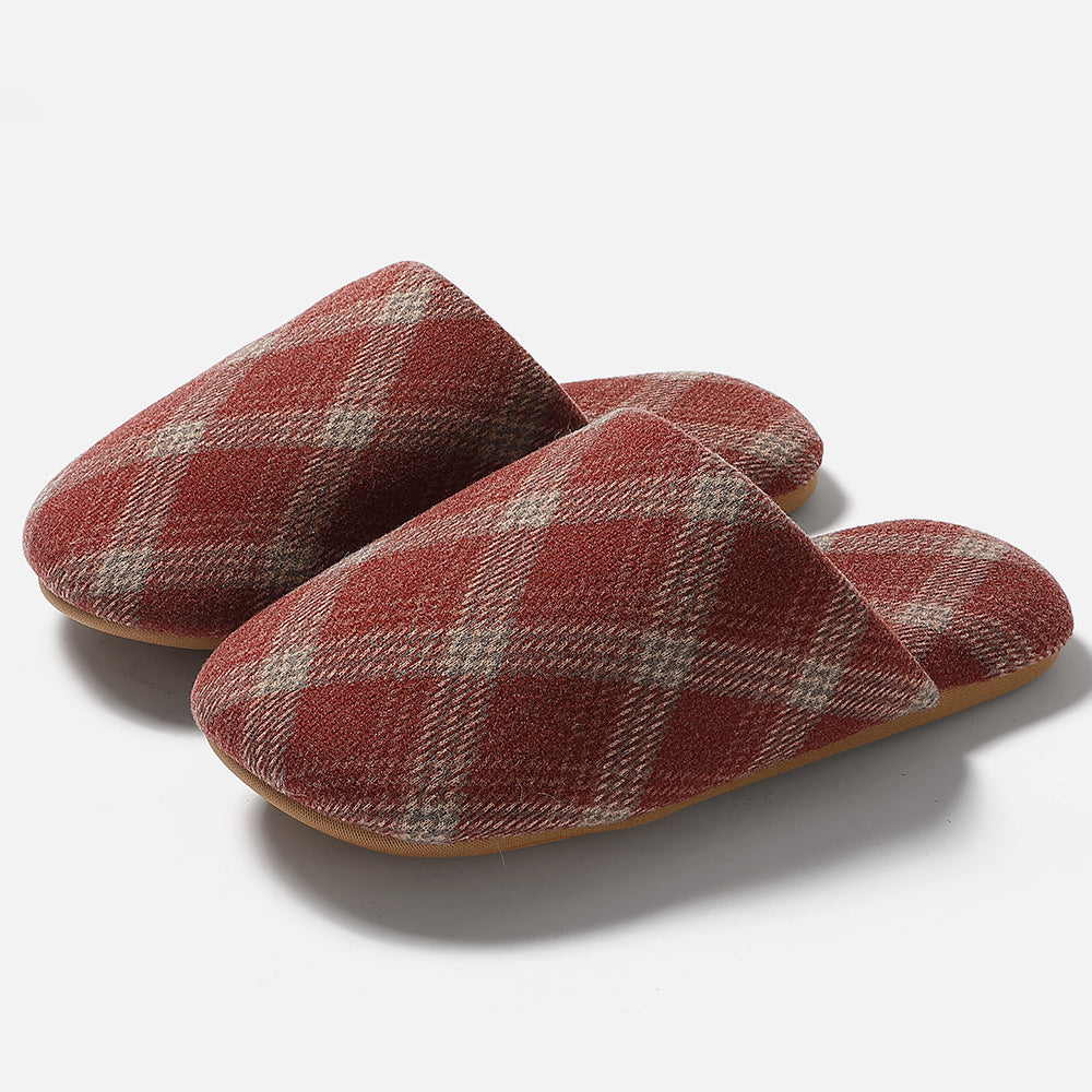 Color Contrast Plaid Soft Non-Slip Indoor Slippers 6W8FSP292