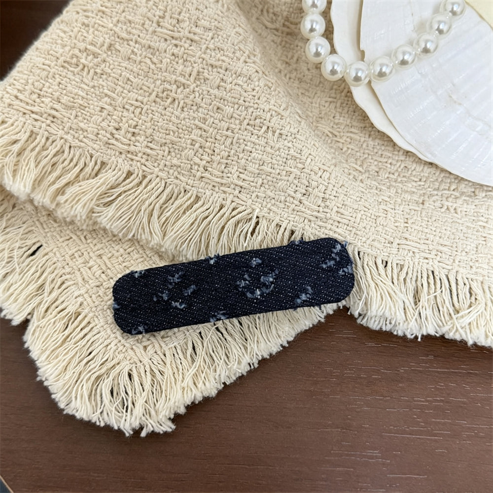 Simple Denim Frayed Hem No-Crease Hair Clip 6W6HCP1623
