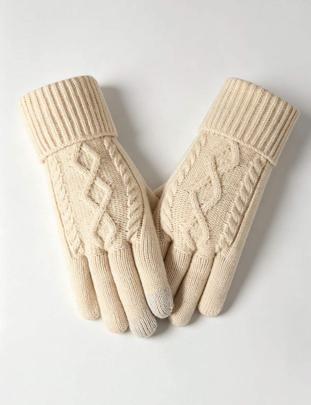 Cable Knit Touchscreen Gloves - DippedShop Wholesale - #2323