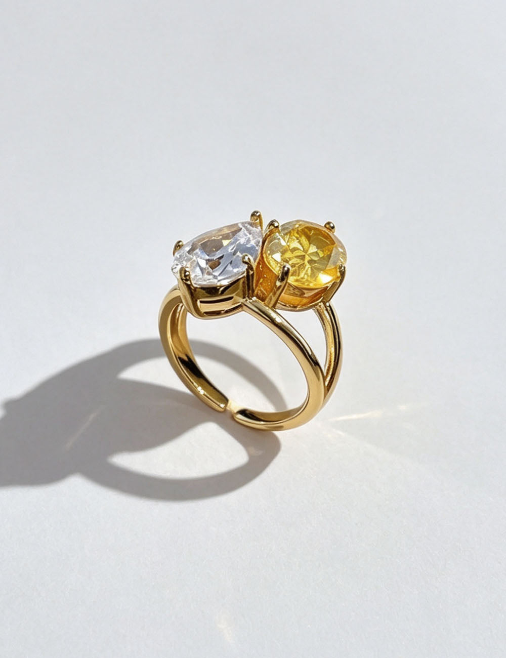 Double Rhinestone Ring - DippedShop Wholesale - #5811