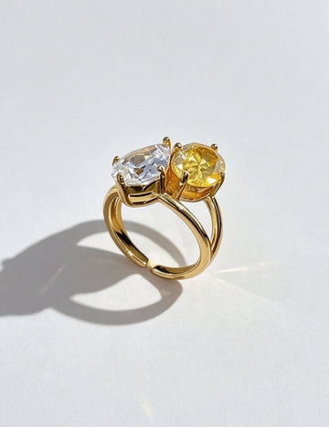 Double Rhinestone Ring - DippedShop Wholesale - #5811