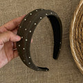 Vintage Coffee Polka Dots Padded Wide Headband 6W6HBD290
