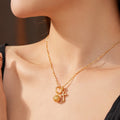 Elegant Gold Plated Rhinestone Cross Pendant Necklace 6W6JNC935