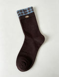 Winter Soft Color Block Slouch Crew Socks 6W8FSO543