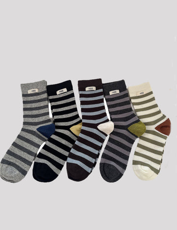 Striped Slouch Crew Socks - DippedShop Wholesale - #7699