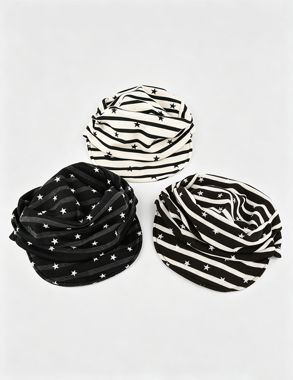 Casual Star Print Ruched Striped Baseball Cap 6W6HAT775