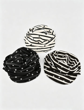 Casual Star Print Ruched Striped Baseball Cap 6W6HAT775