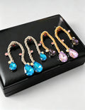 Trendy Gold Plated Teardrop Dangle Earrings 6W6JER743
