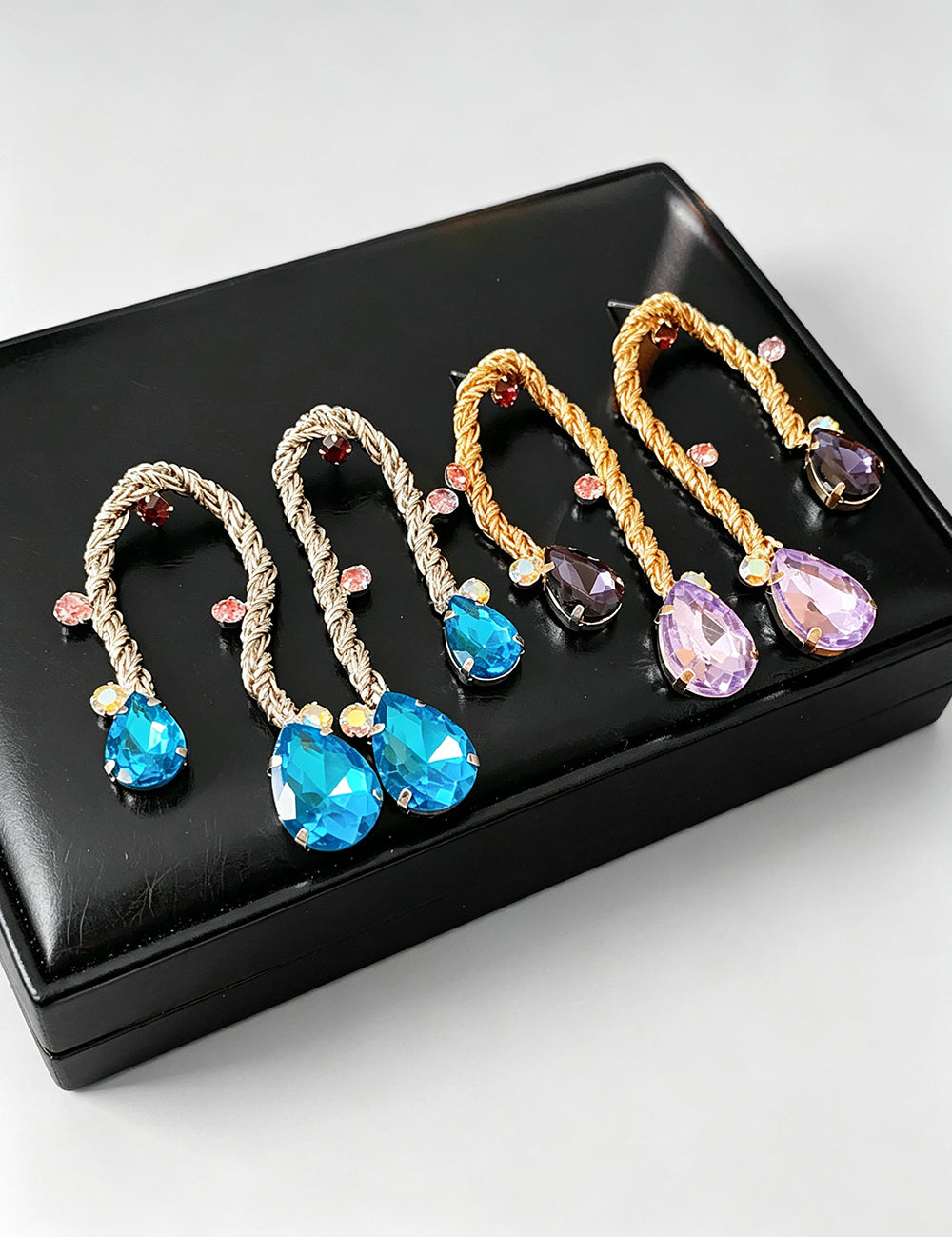 Trendy Gold Plated Teardrop Dangle Earrings 6W6JER743