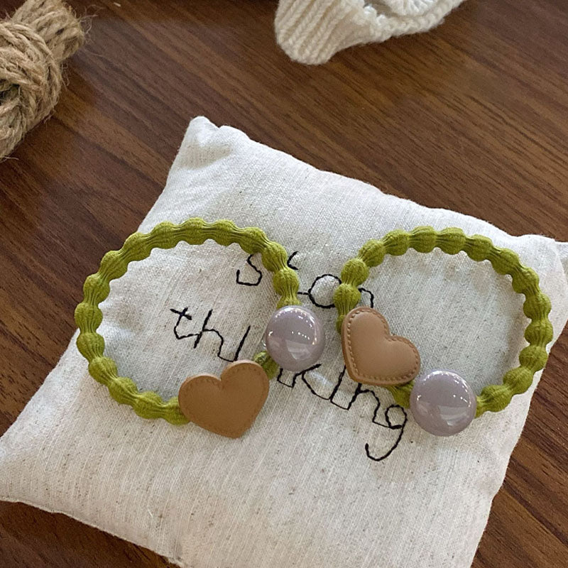 Danity Bead Love Heart Elastic Hair Tie MK2BLW6W6HHT22