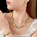 Vintage Gold Plated Geometry Shape Chain Necklace 6W6JNC891