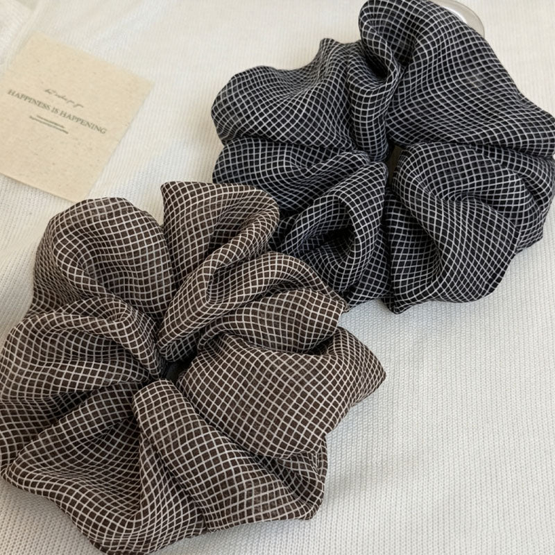 Minimalist Plaid Print Hair Scrunchies 6W6HSR381
