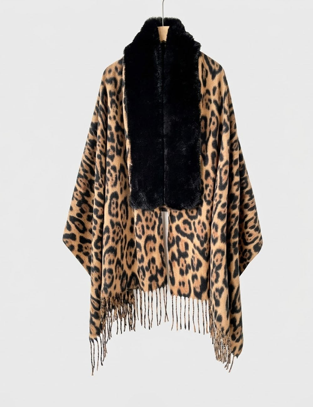 Faux Fur Leopard Shawl - DippedShop Wholesale - #2883
