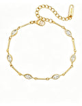 Cubic Zirconia Gold Plated Link Chain Bracelet 6W6JBR358