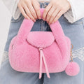 Cute Pompom Fuzzy Plush Solid Color Handbag 6W10BBG2394