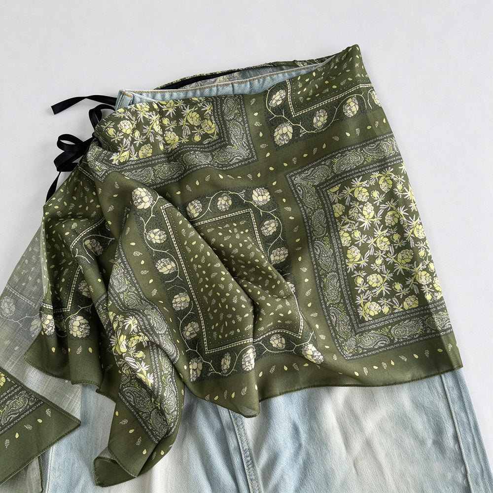 Trendy Floral Print Tie Waist Wrap Hip Scarf 6W1SL45