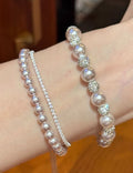 Stylish Double Layer Pearl Rhinestones Bracelets 6W6JBR487