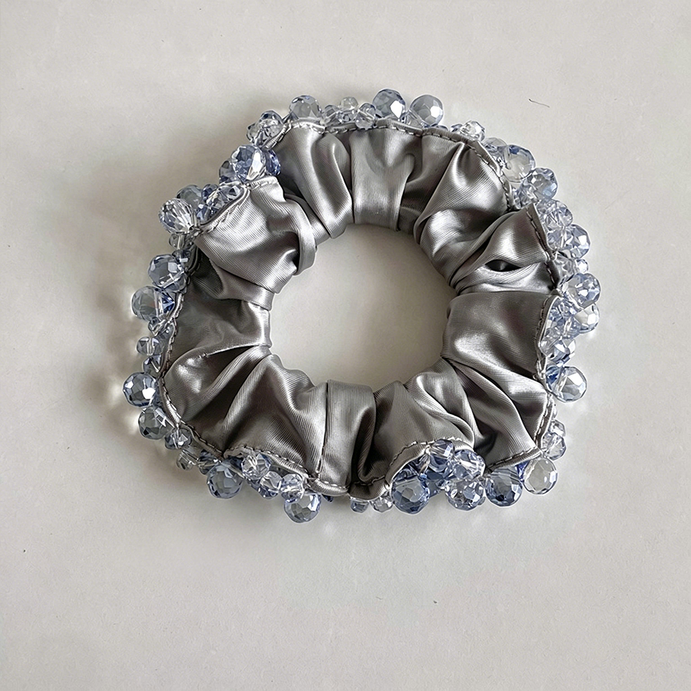 Luxury Shiny Crystal-Trimmed Satin Scrunchies MK2BW6W6HSR46