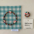 Funny Apple Charm Colorful Beaded Bracelet 6W6JBR380