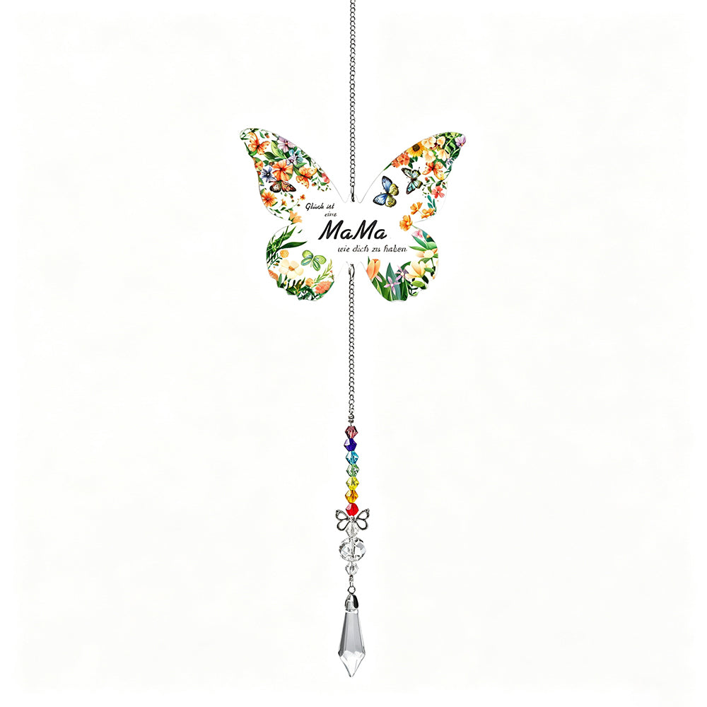 Colorful Butterfly Heart Crystal Hanging Sun Catcher 6H7HLS211
