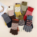 Vintage Jacquard Touch Screen Gloves - DippedShop Wholesale - #0867
