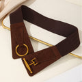 Chunky Wide Elastic Metal Stretchy Buckle Belt 6W6JBT232