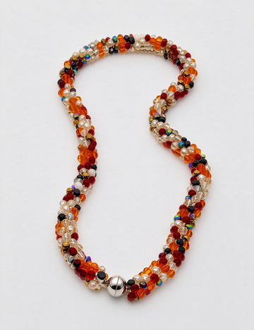 Stylish Colorful Glass Beads Choker Necklace 6W6JNC973