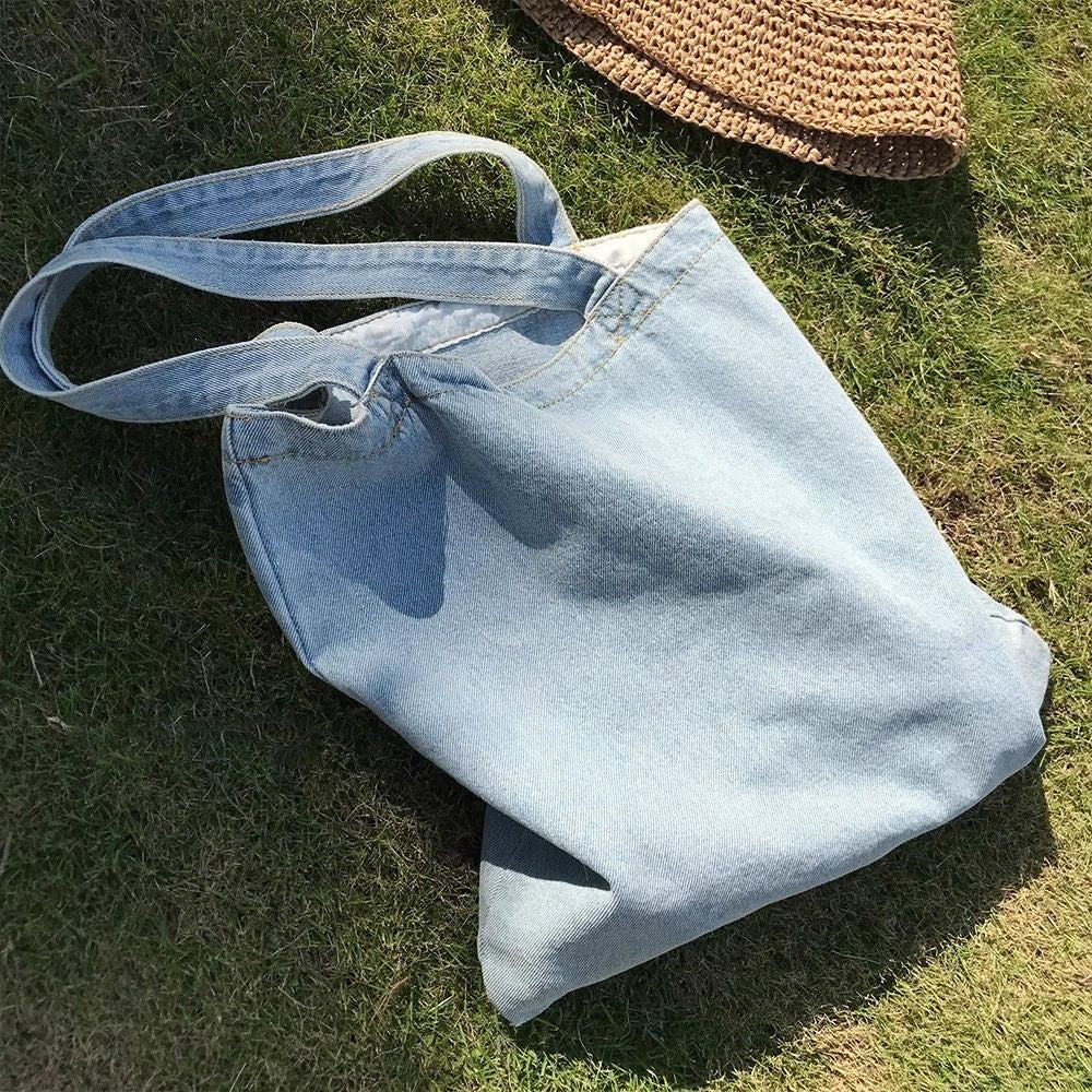 Light Wash Denim Shoulder Tote Bag 10BBG2372