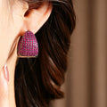 Full Zircon Wide C Hoop Earrings 6W6JER793