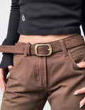 Casual Solid Color PU Wide Waist Belt 6W6JBT219