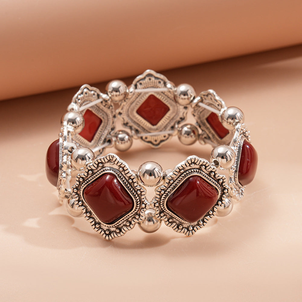 Turquoise Beaded Stretch Bracelet - DippedShop Wholesale - #3827