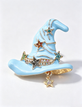 Magical Halloween Witch Star Hat Brooch 6W6JPB54