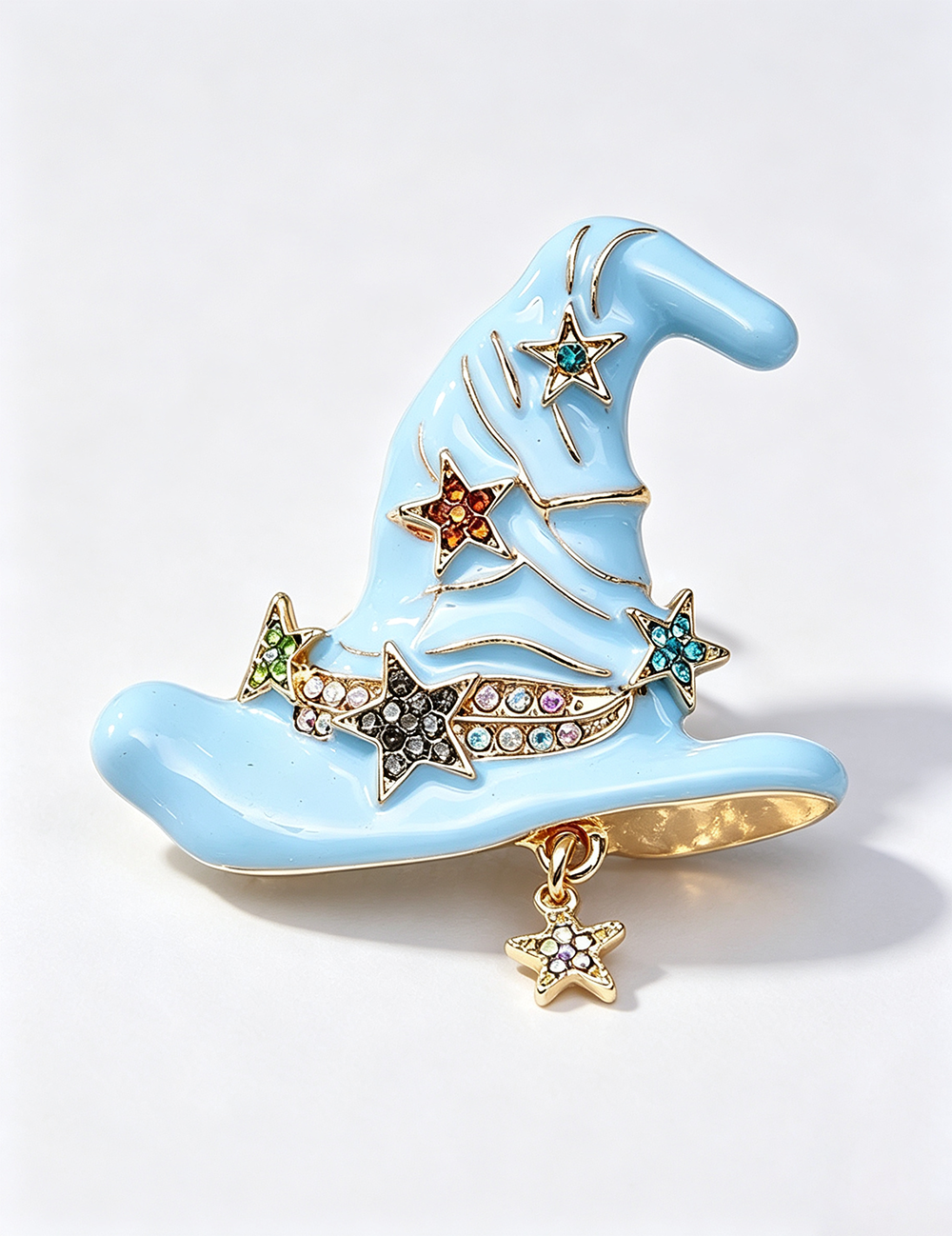 Magical Halloween Witch Star Hat Brooch 6W6JPB54
