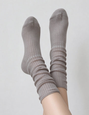 Thin Slouchy Crew Socks - DippedShop Wholesale - #1027