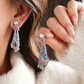 Rhinestone Knot Tassel Drop Earrings 6W6JER764