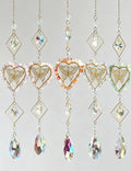 Crystal Stone Wrapped Heart Butterfly Hanging Suncatcher 6H7HLS213
