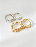 Minimalist Cubic Zirconia Knotted Hoop Earrings 6W6JER749