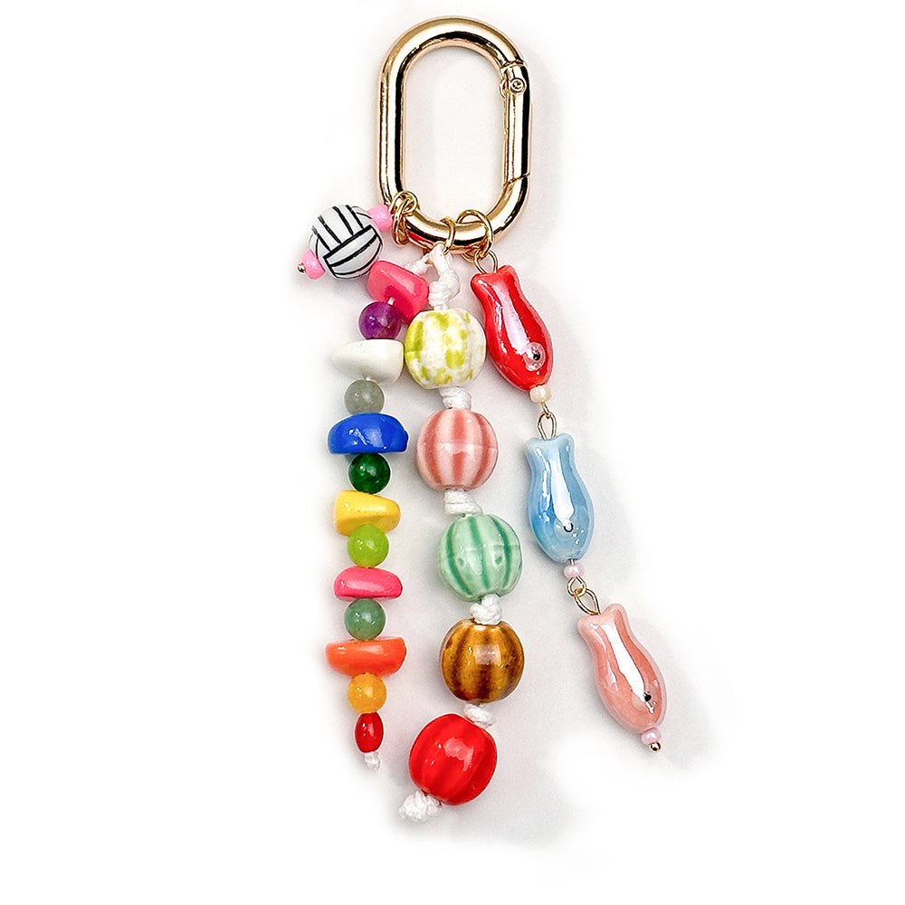 Bead Fish Tassel Keychain - DippedShop Wholesale - #1571